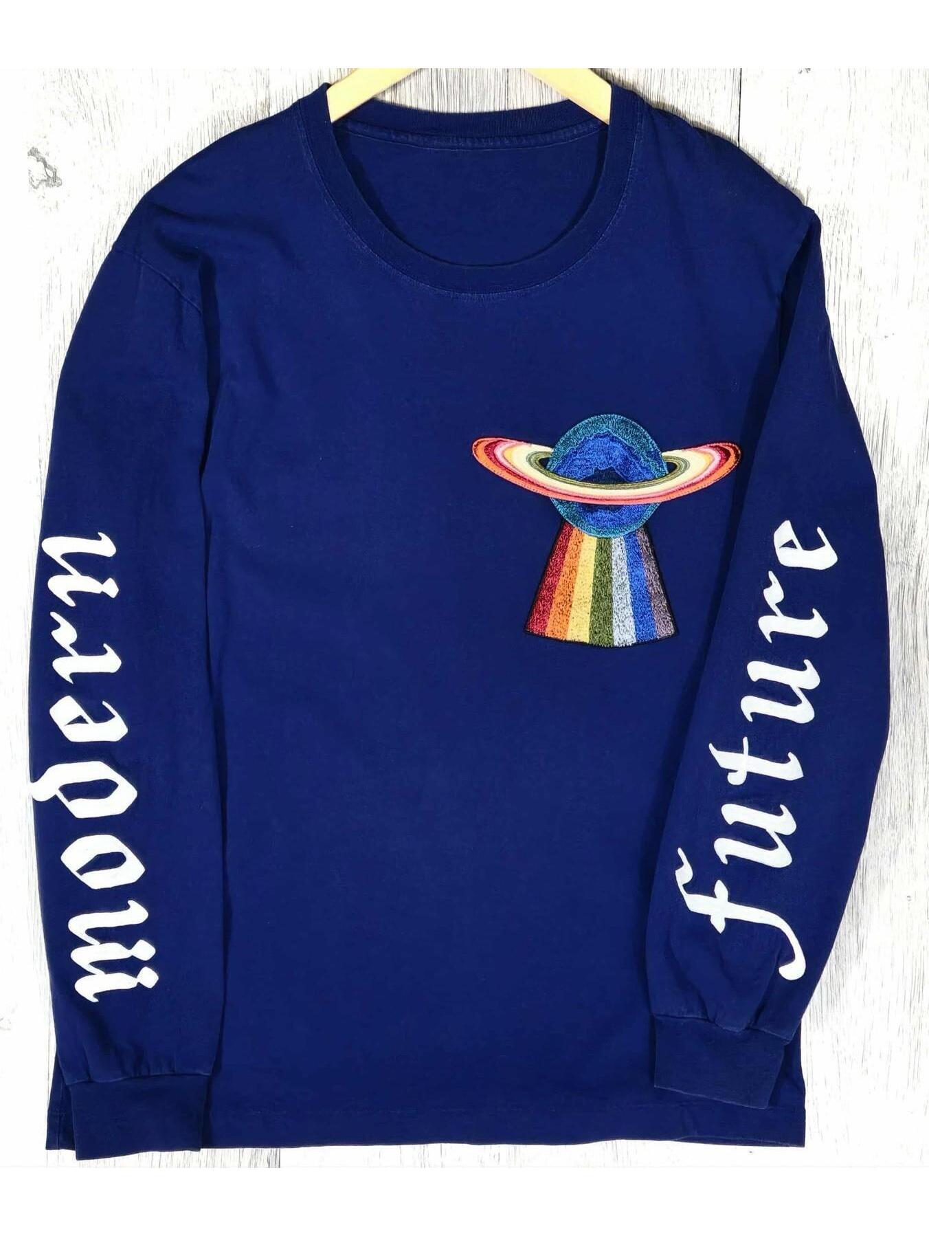 Gucci Intarsia Blue Ufo Sweater Modern Future (Size:M)